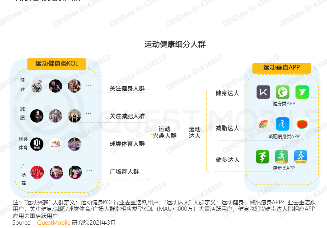 图片展示了运动健康细分人群细分 自动生成图片
