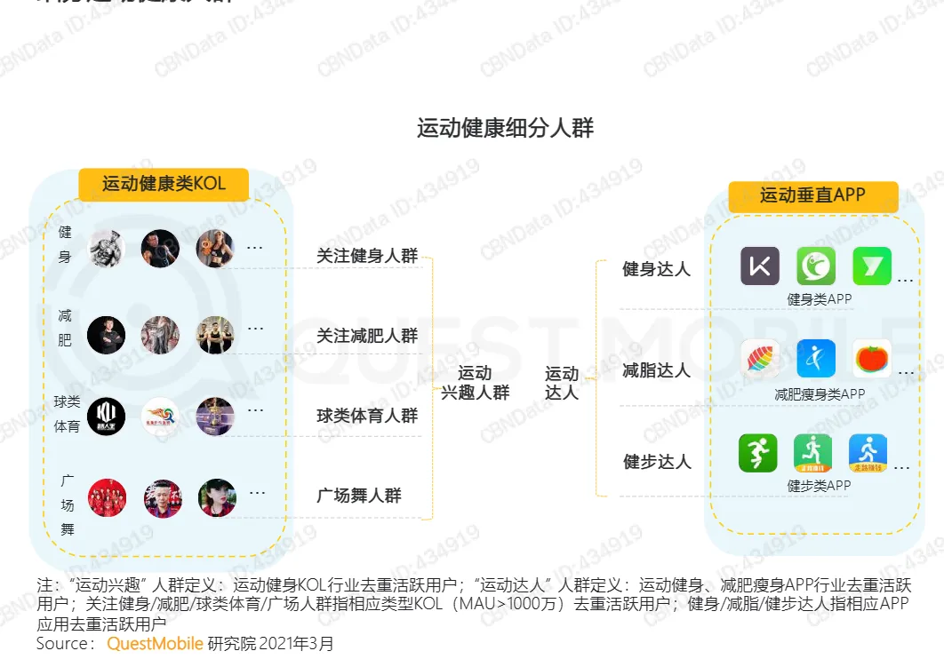 图片展示了运动健康细分人群细分 自动生成图片